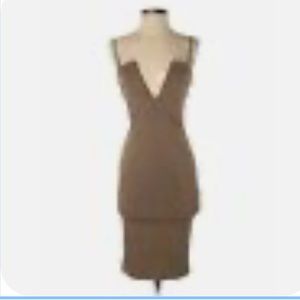 Taupe midi bodycon dress